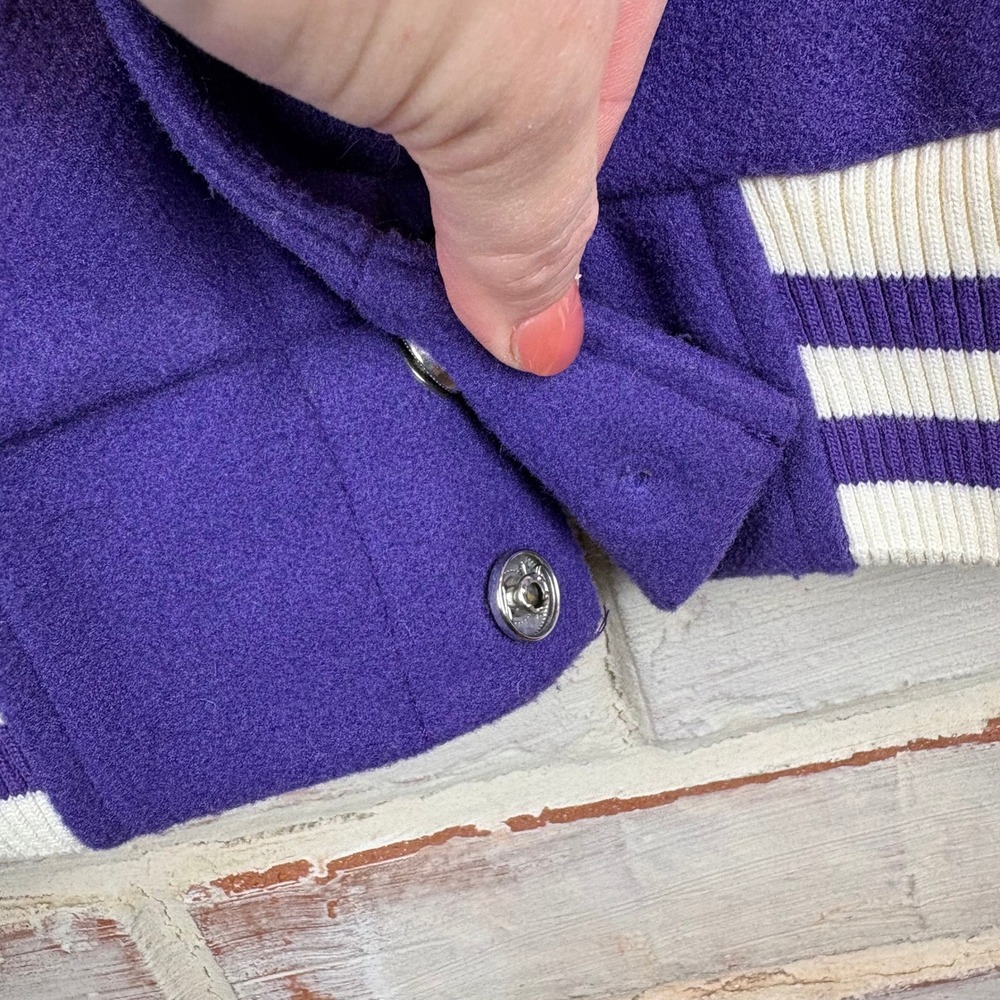 Civilized Self Love Varsity Jacket Small Purple Embroidered Letterman Bomber -S - Picture 6 of 16